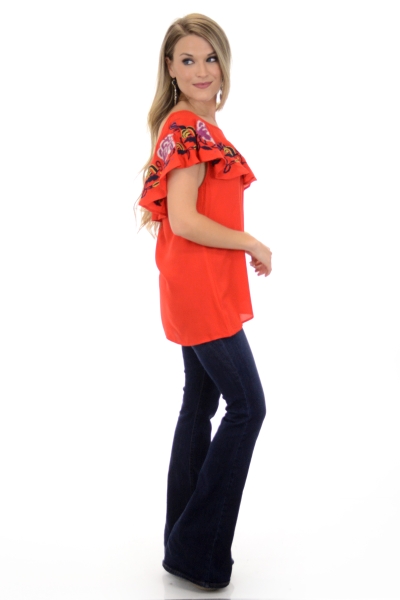 Red Rush One Shoulder