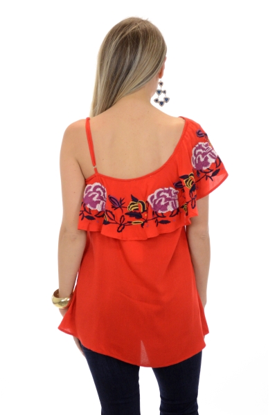 Red Rush One Shoulder