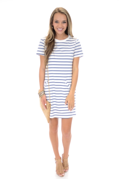 Lou Striped Dress, Blue