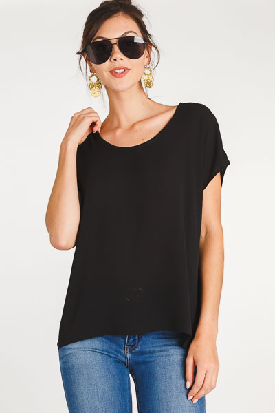 Basic Chiffon Top, Black