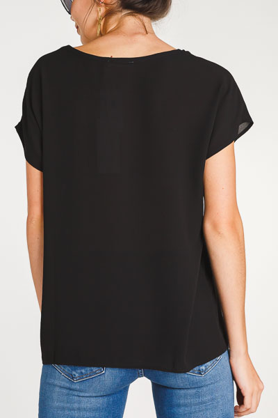 Basic Chiffon Top, Black