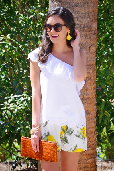 Scalloped Cotton One Shoulder