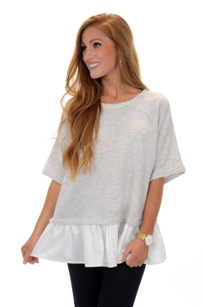 French Terry Ruffle Top
