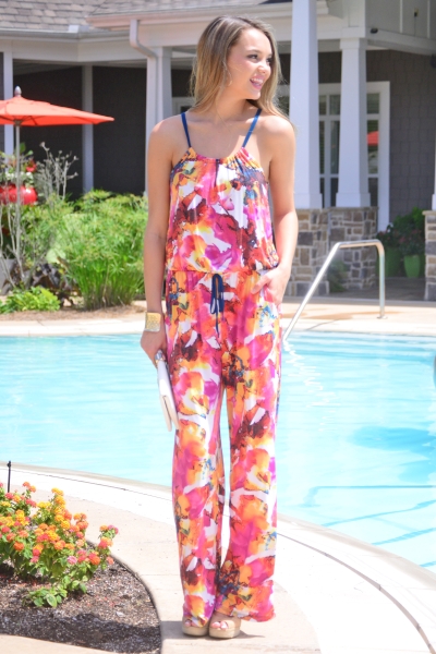 Abstract Florals Jumpsuit