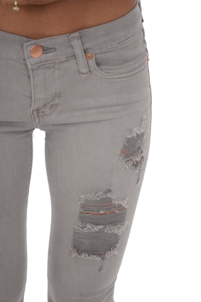 Karlie Distressed Jeans, Gray