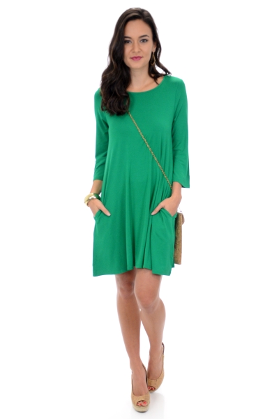 Kira Swing Dress, Green