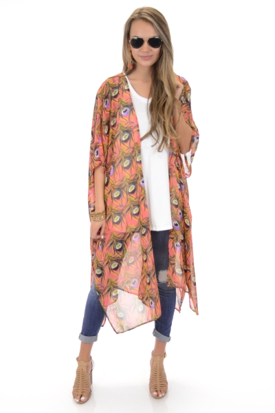 Rainbow Peacock Kimono