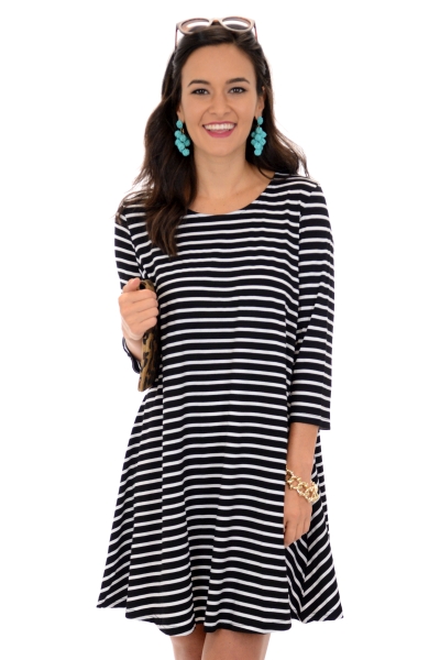 The Right Stripes Frock, Black