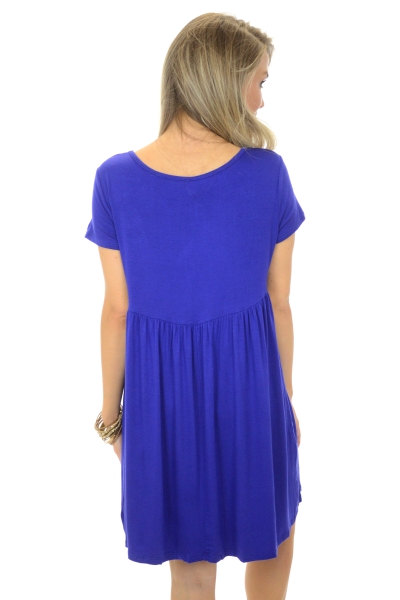 Scoop Neck Dress, Cobalt