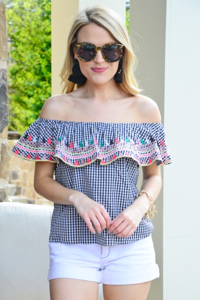 Embroidered Triangles Top