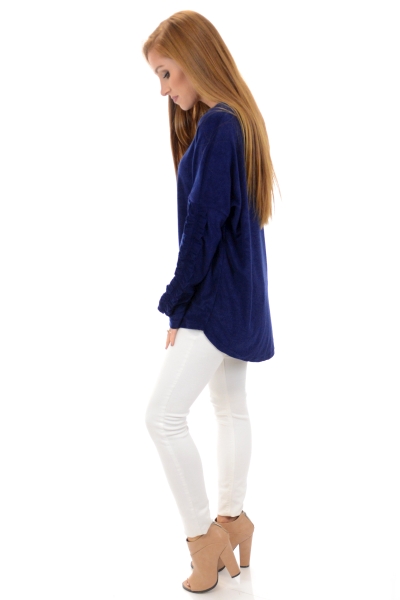 Ruched Sleeves Sweater