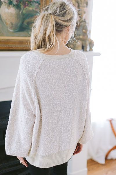 Boat Neck Sweater, Cream