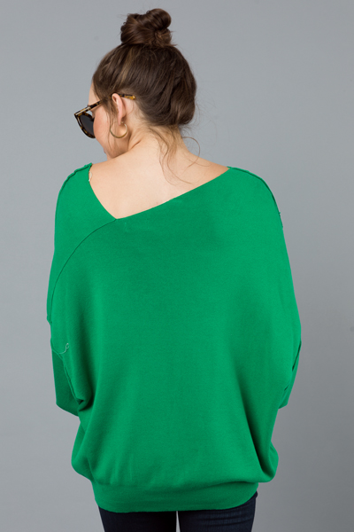On the Slant Sweater, Kelly Green