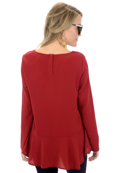 Zoe Flounce Top, Red