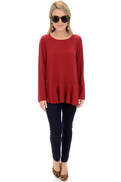 Zoe Flounce Top, Red
