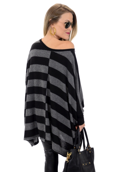 Snuggle Stripes Tunic, Black