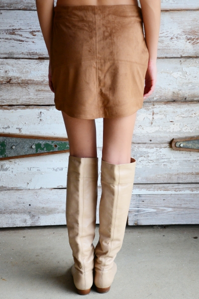 Iverson Suede Skirt, Tan