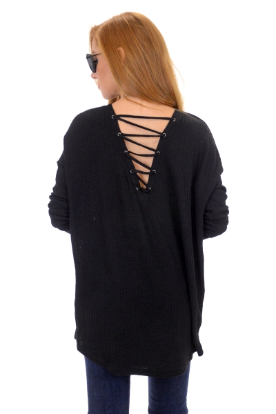 Laced Back Thermal, Black