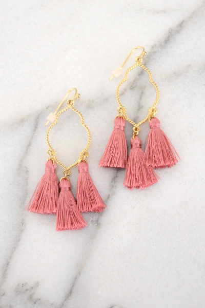 Morrocan Tassel Earring, Pink