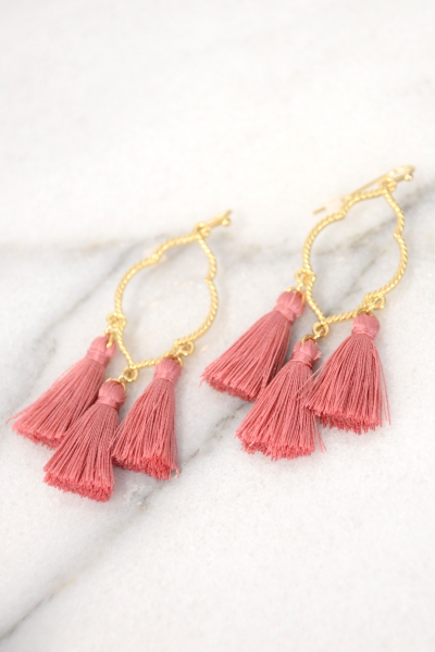 Morrocan Tassel Earring, Pink