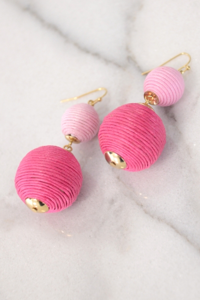 Trendy Double Earring, Pink