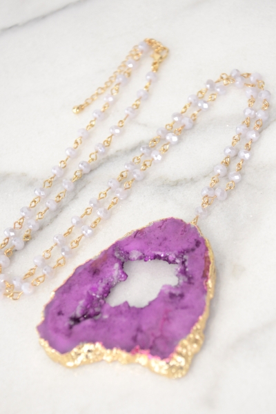 Stargazing Stone Necklace, Purple