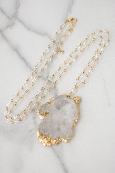 Stargazing Stone Necklace, White