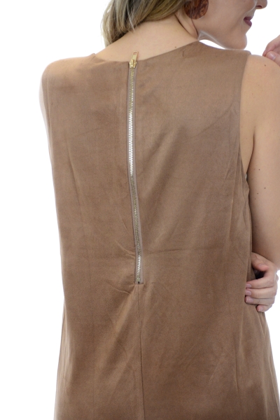Carly Suede Dress, Tan