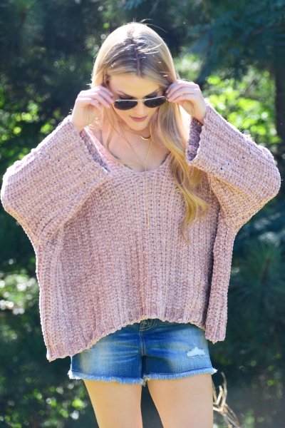 Boxy Chenille Pullover