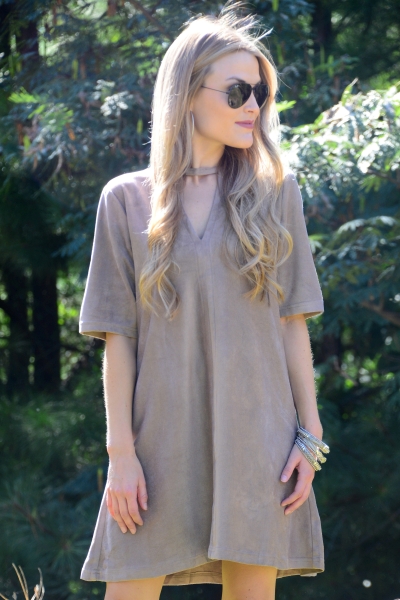 BUDDY LOVE Smith Suede Dress, Brown
