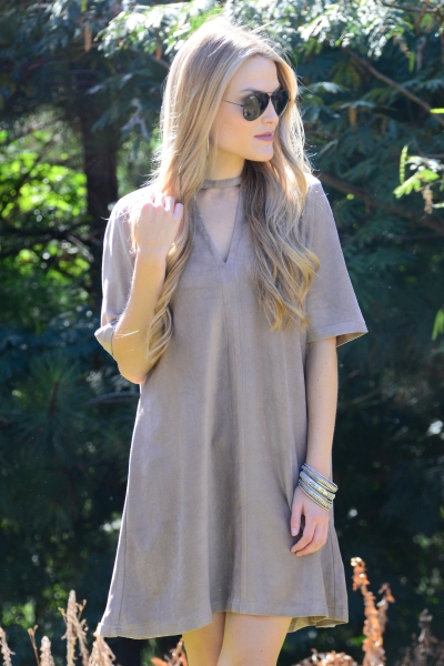 BUDDY LOVE Smith Suede Dress, Brown