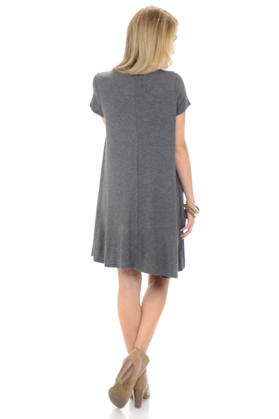 Knit Frock with Pockets, Charcoal