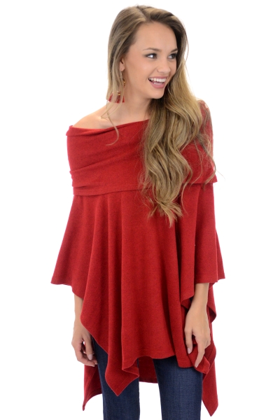 Classic Poncho, Red