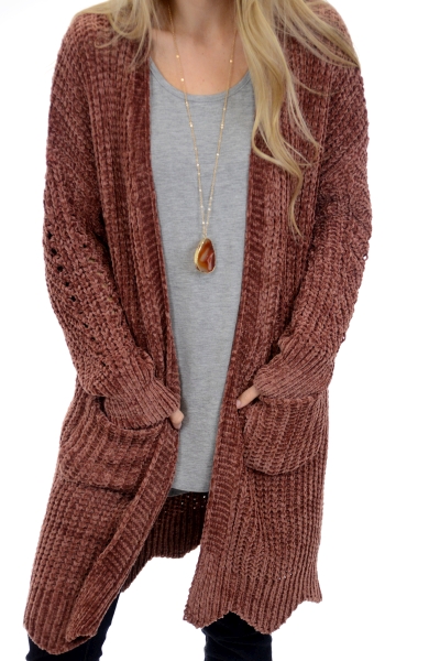 Rustic Chenille Cardigan