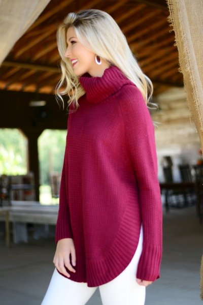 Tobi Turtleneck, Burgundy