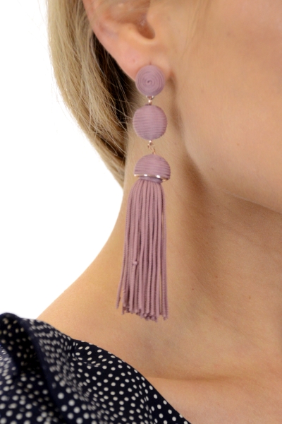 Steppin Out Tassel Earring, Mauve