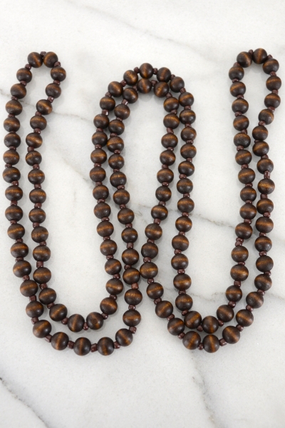 Wooden Wrap Necklace, Dark Brown