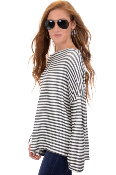 French Terry Stripe Top
