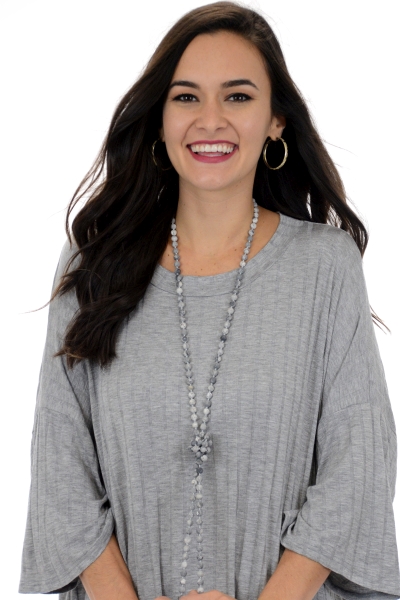 Wide Ribbed Top, Grey