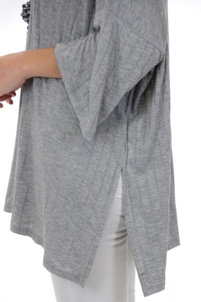 Wide Ribbed Top, Grey