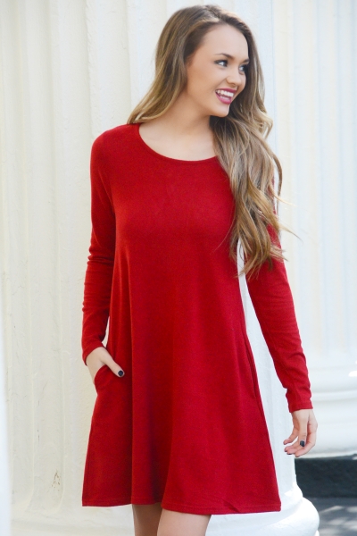 Modern Mama Dress, Red