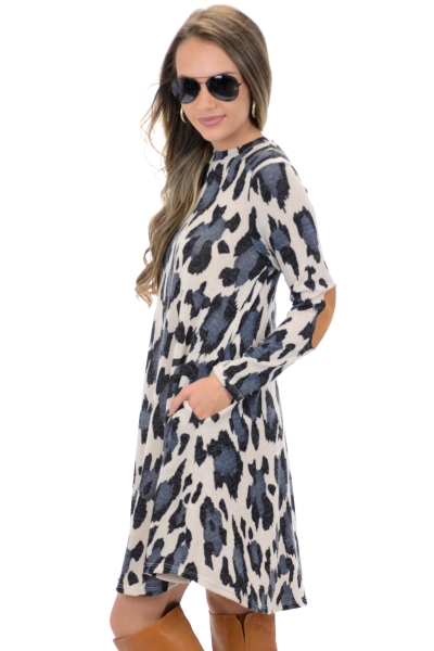 Blue Leopard Dress