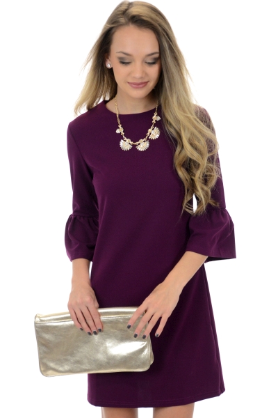Anywhere Shift Dress, Eggplant