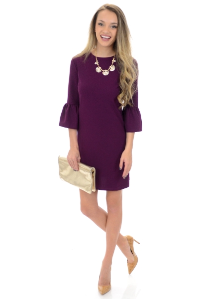 Anywhere Shift Dress, Eggplant