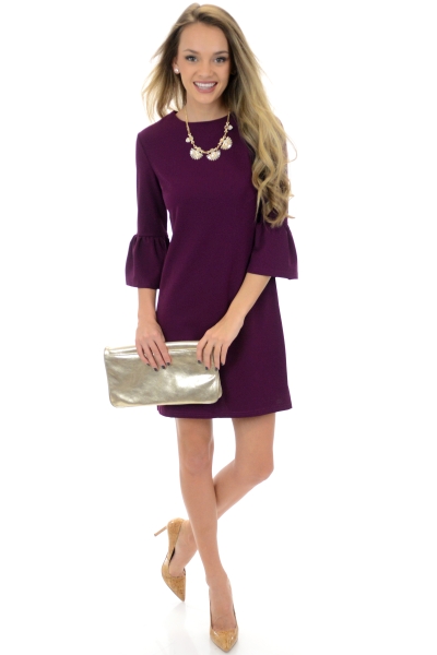 Anywhere Shift Dress, Eggplant