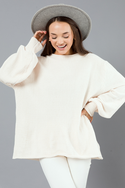 Lilah Chenille Pullover, Oatmeal