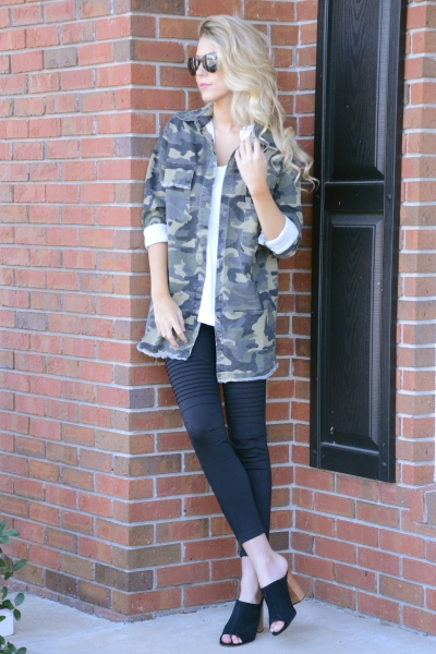 Snap Front Camo Jacket