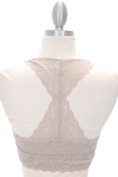 Padded Lace Bralette, Champagne 