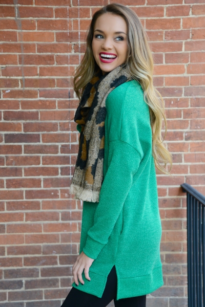 Tunic Sweater, Kelly Green