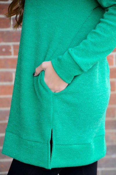 Tunic Sweater, Kelly Green